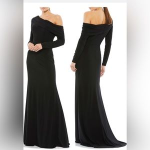Mac Duggal one shoulder Jersey Trumpet gown